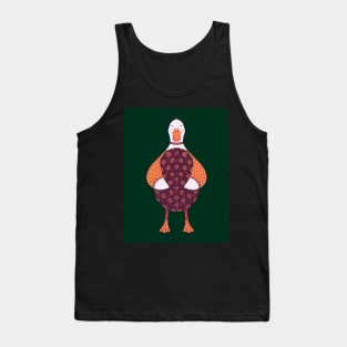 Cute white duck with purple floral easter egg Tank Top